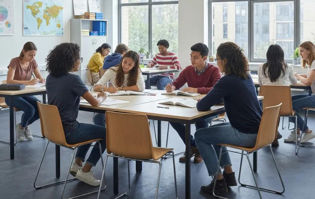 Classroom with young people